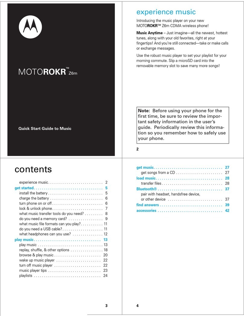 Motorola MOTOROKR Z6m User manual