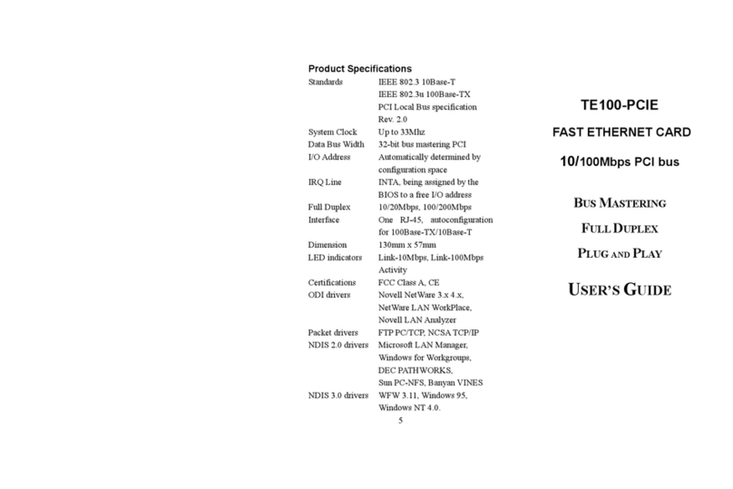 TRENDnet TE100-PCIE User manual