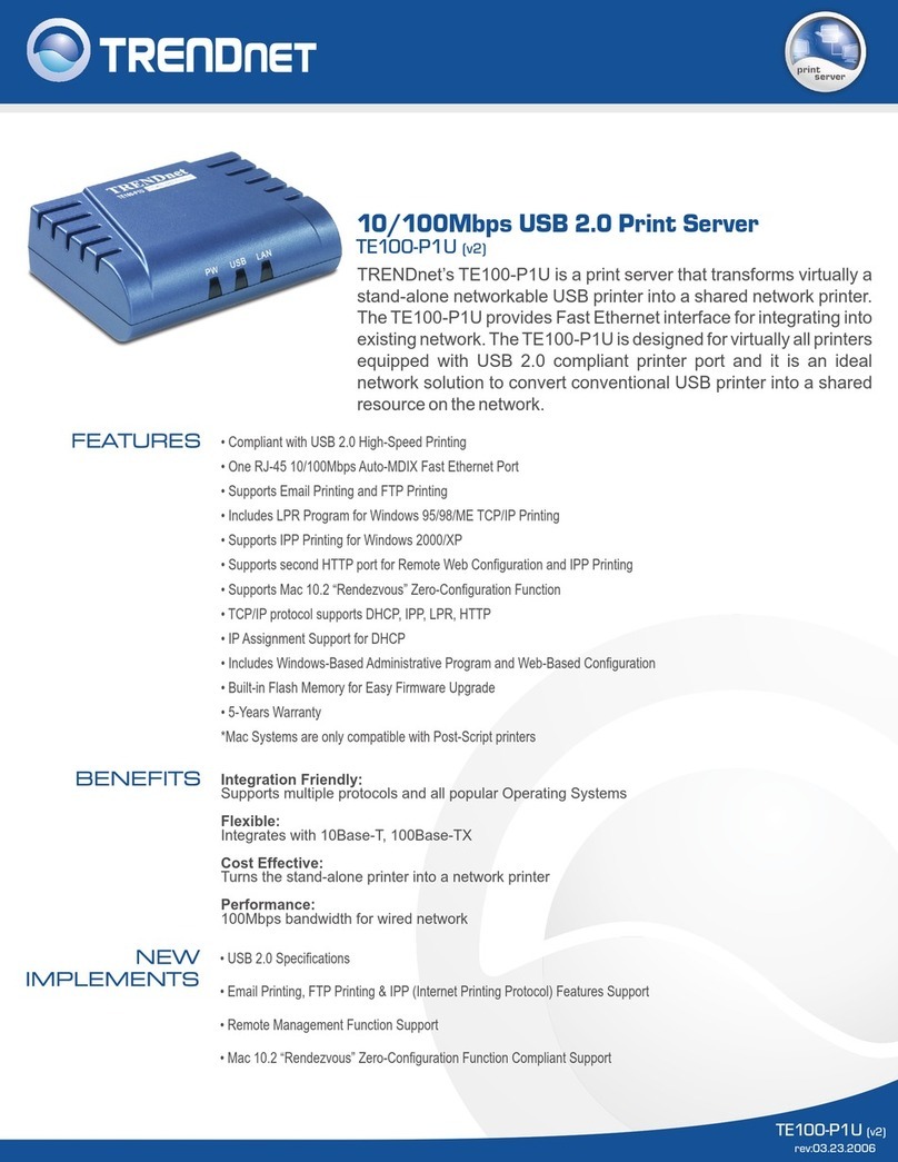 TRENDnet TE100-P1U datasheet