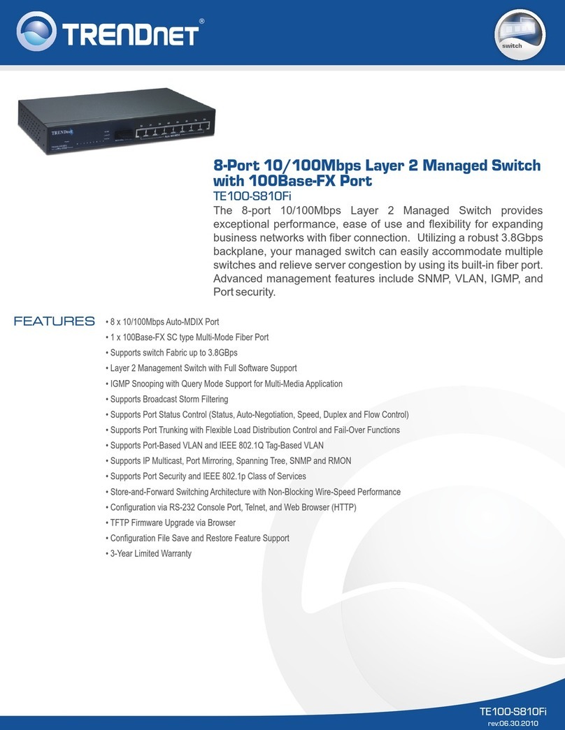TRENDnet TE100-S810Fi - Switch User manual