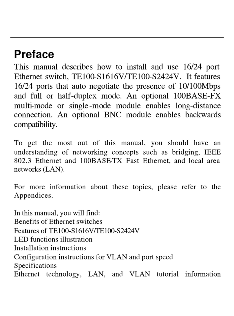 TRENDnet TE100-S1616V installation instructions TRENDnet TE100-S1616V installation instructions