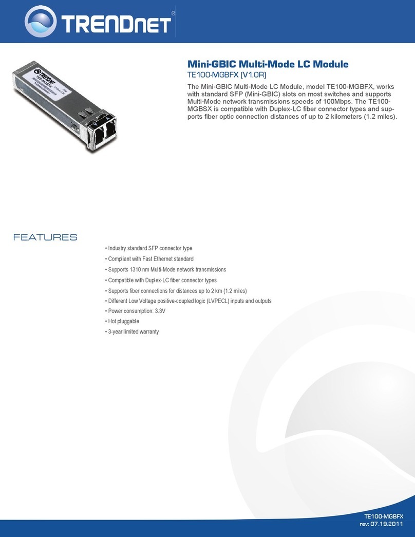 TRENDnet TE100-MGBFX User manual