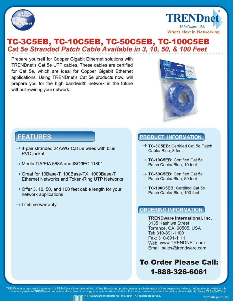 TRENDnet TC-XC5EB - DATA SHEETS Manual