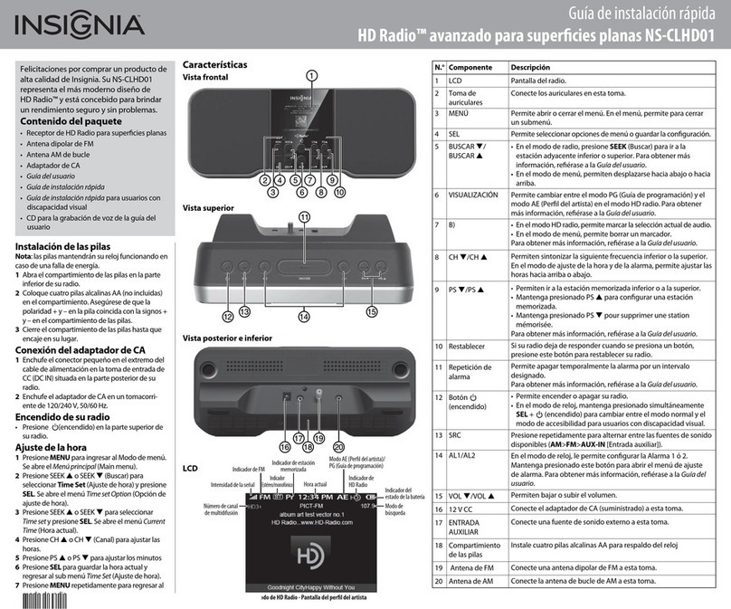 Insignia Insignia Narrator NS-CLHD01 Guía De Instalación Rápida