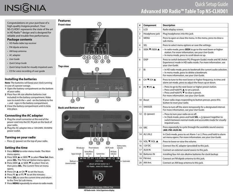 Insignia Insignia Narrator NS-CLHD01 User manual