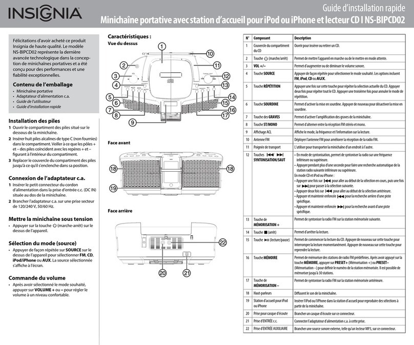 Insignia NS-BIPCD02 Installation and operation manual