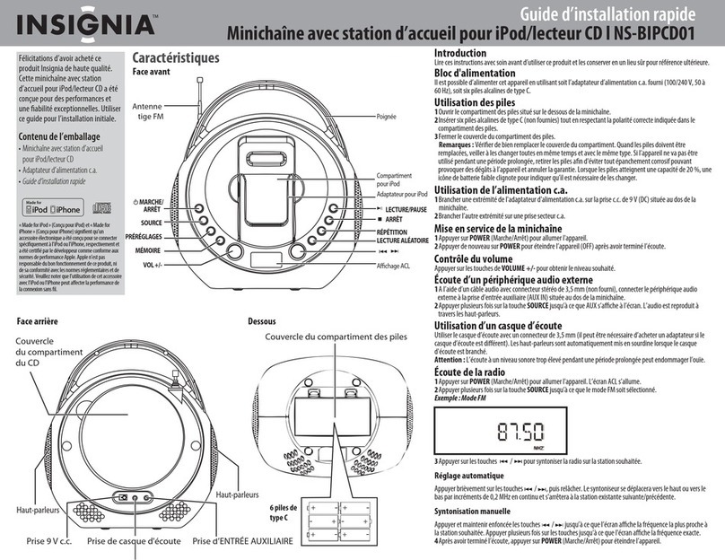 Insignia NS-BIPCD01 Guide d'installation rapide