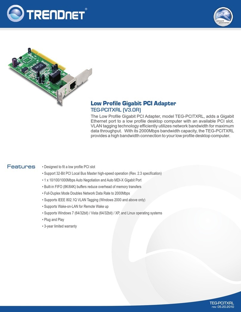 TRENDnet TEG-PCITXRL Specifications TRENDnet TEG-PCITXRL Specifications