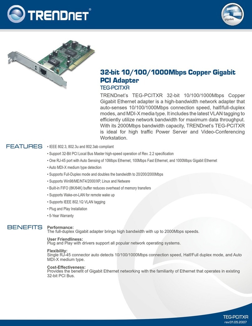 TRENDnet TEG-PCITXR User manual