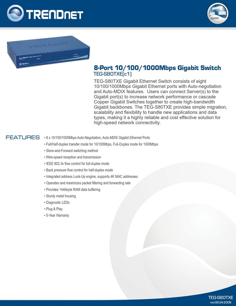 TRENDnet TEG-S80TXE - Copper Gigabit Switch User manual TRENDnet TEG-S80TXE - Copper Gigabit Switch User manual