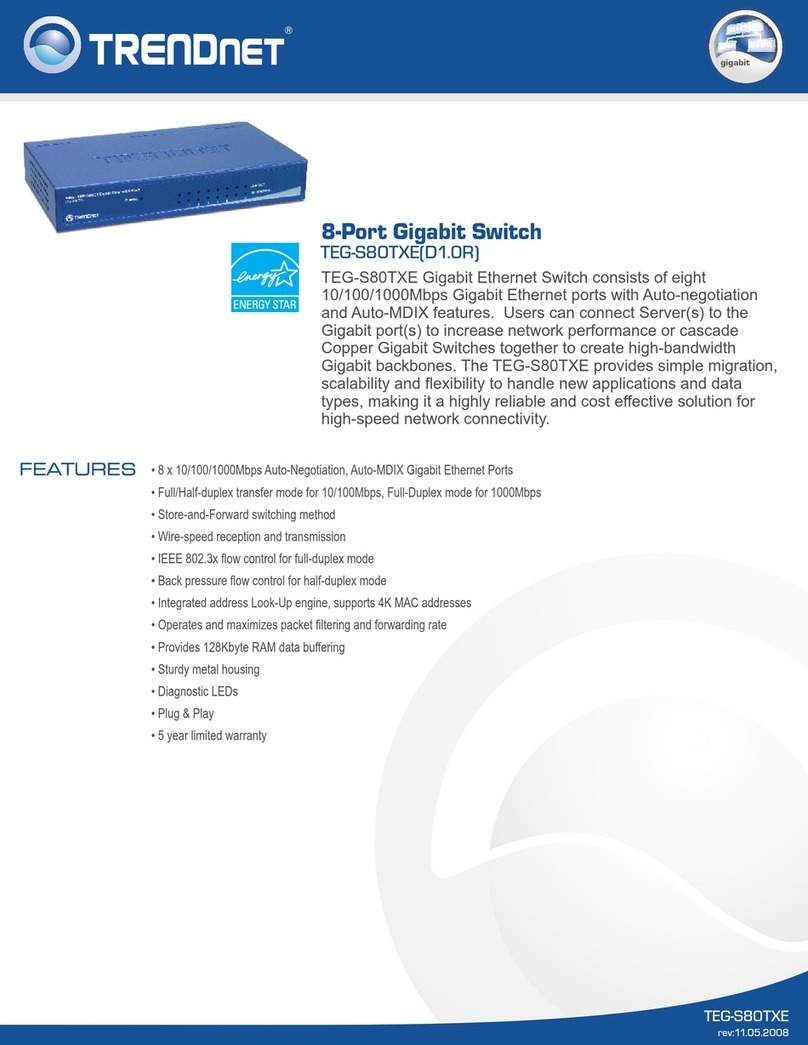 TRENDnet TEG-S80TXE - Copper Gigabit Switch User manual