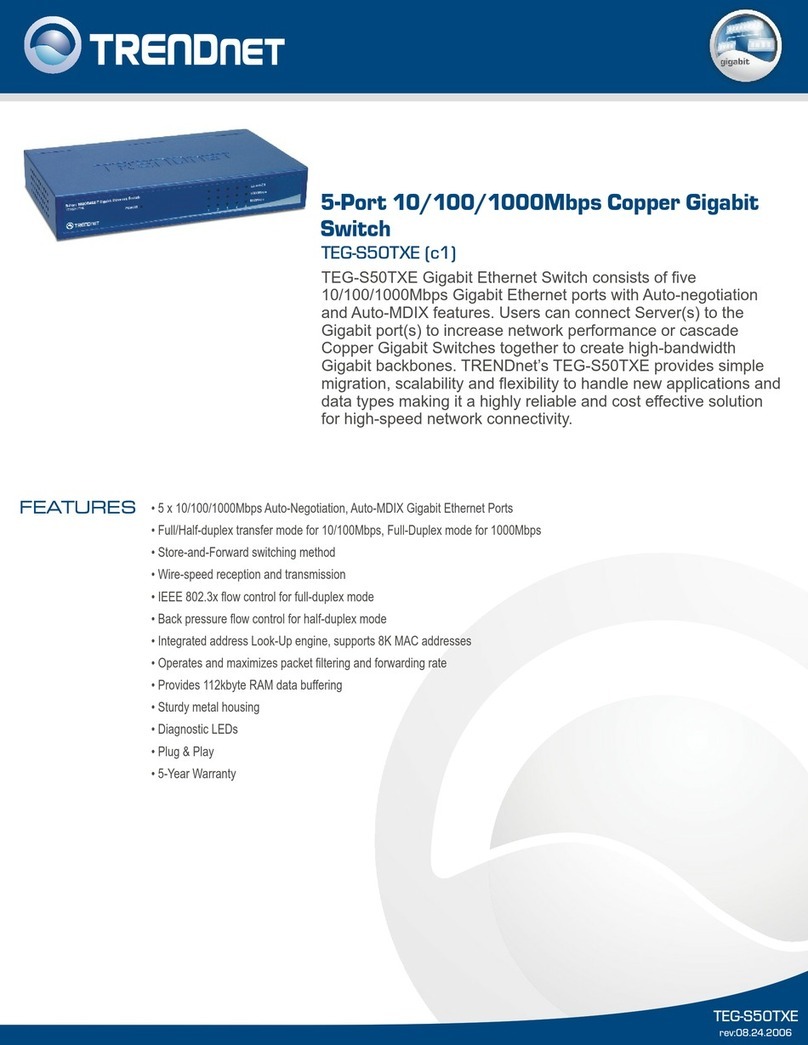 TRENDnet TEG-S50TXE SHEETS User manual