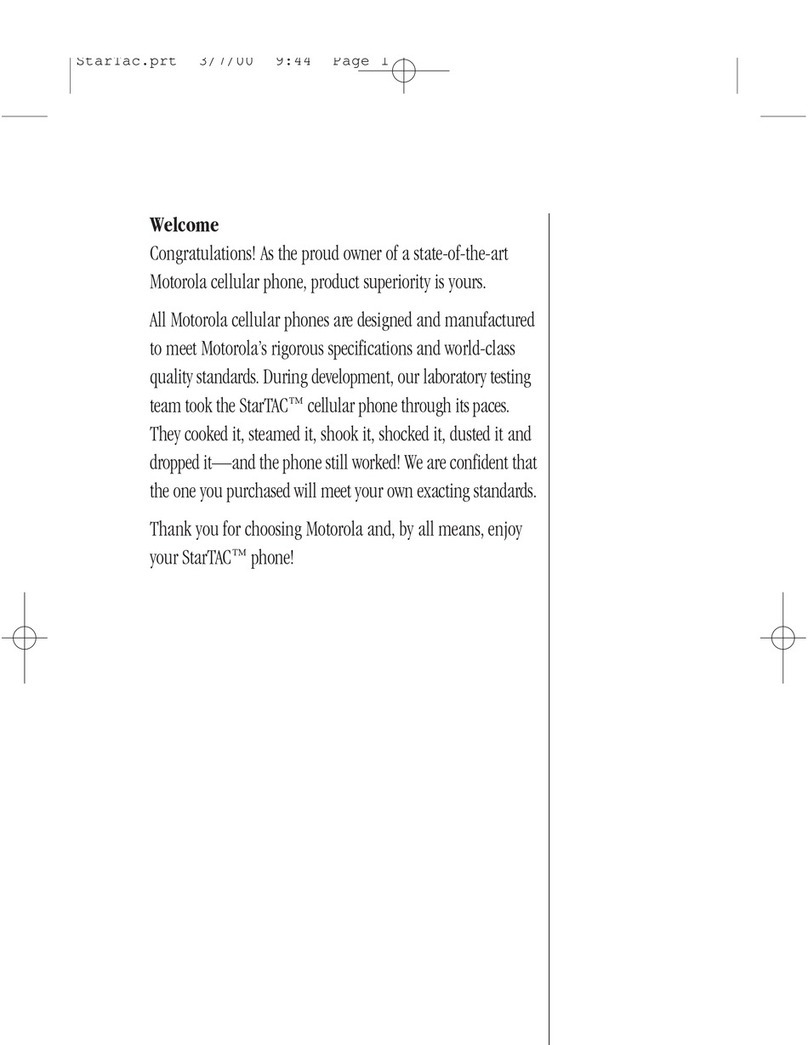 Motorola STARTAC - 1 User manual