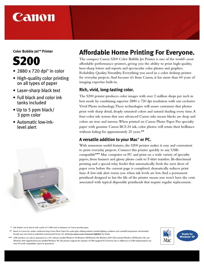 Canon BJC-S200 User manual