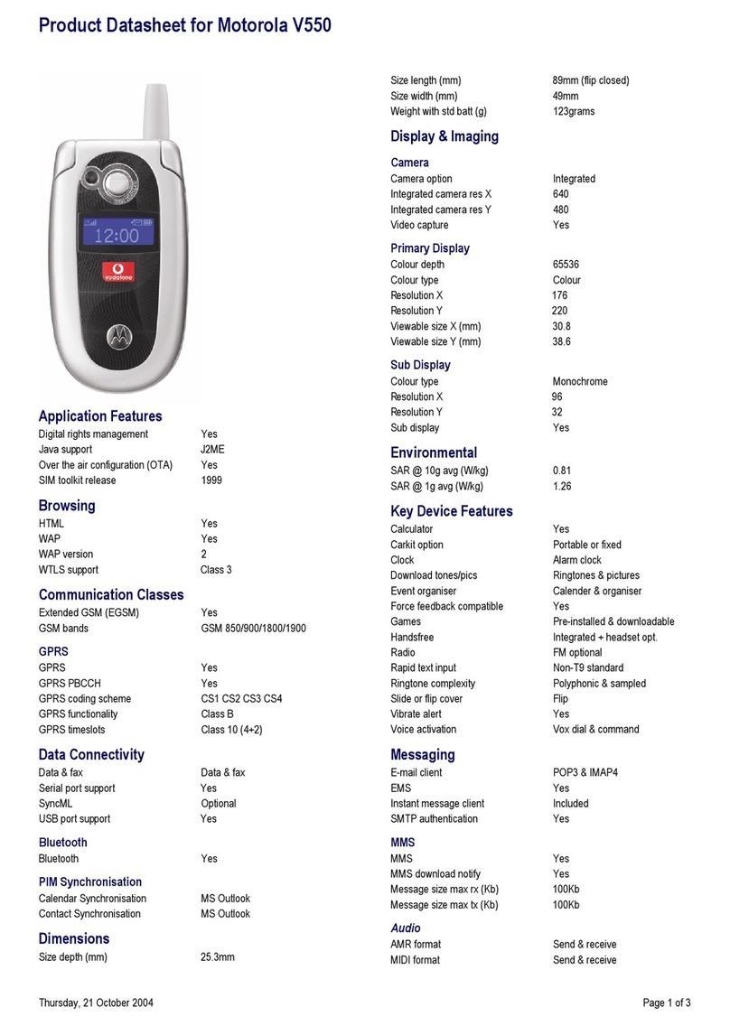 Motorola V550 User manual