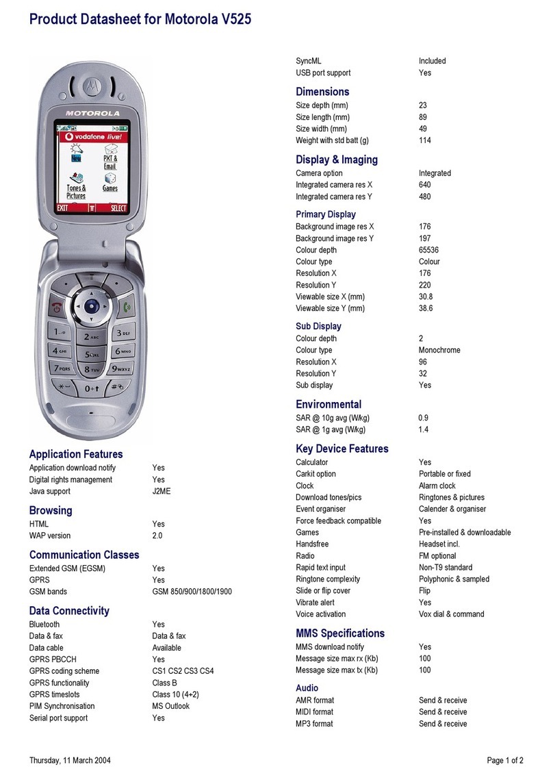 Motorola V525 Operational manual