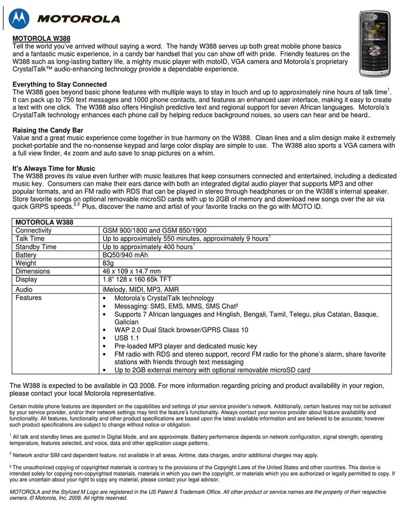 Motorola MOTO W388 Renew+ User manual