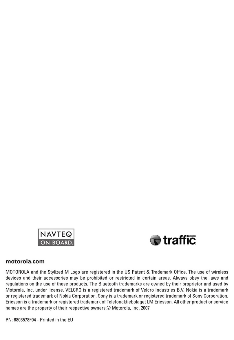 Motorola MOTONAV T805 User manual