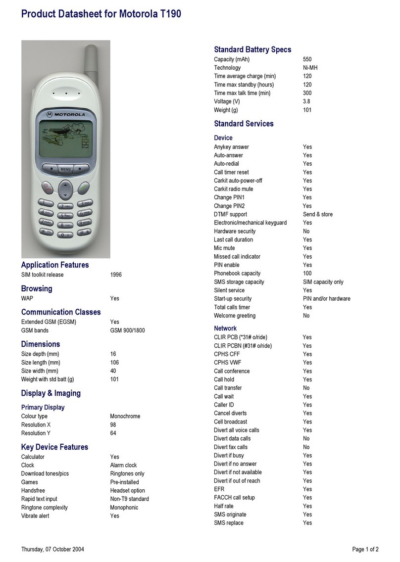 Motorola T190 User manual