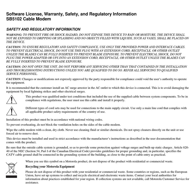 Motorola SURFboard SB5102 Owner's manual Motorola SURFboard SB5102 Owner's manual
