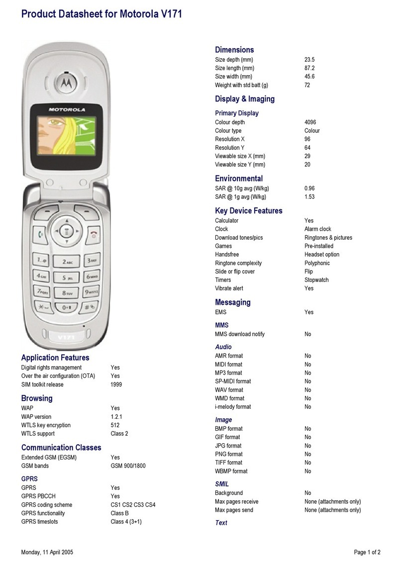 Motorola V171 User manual