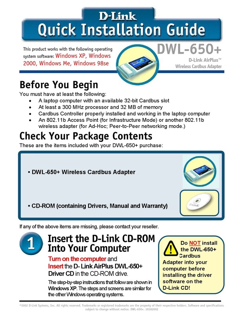 D-Link AirPlus DWL-650+ User manual D-Link AirPlus DWL-650+ User manual