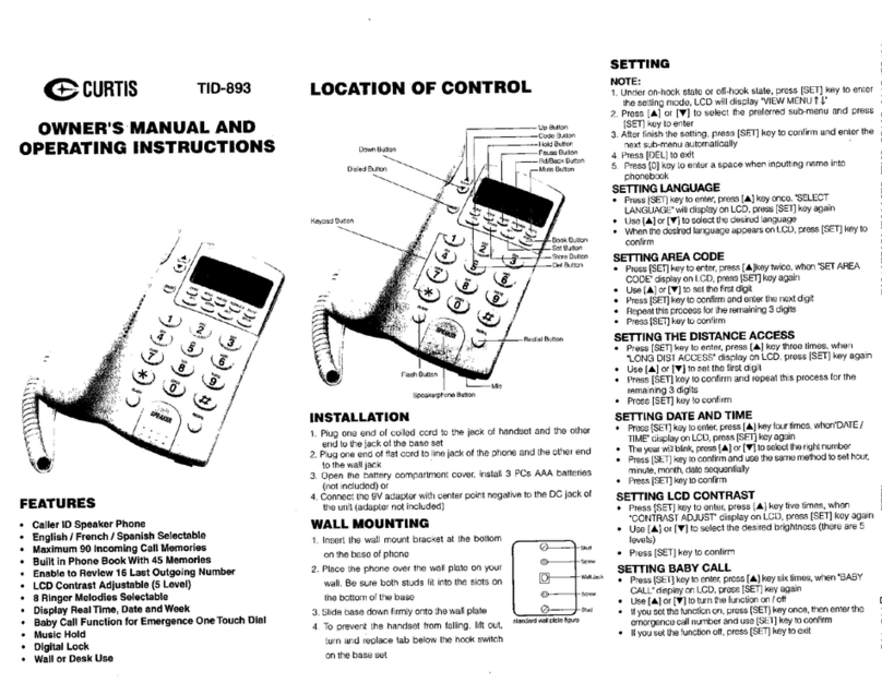 Curtis TID893 Manual