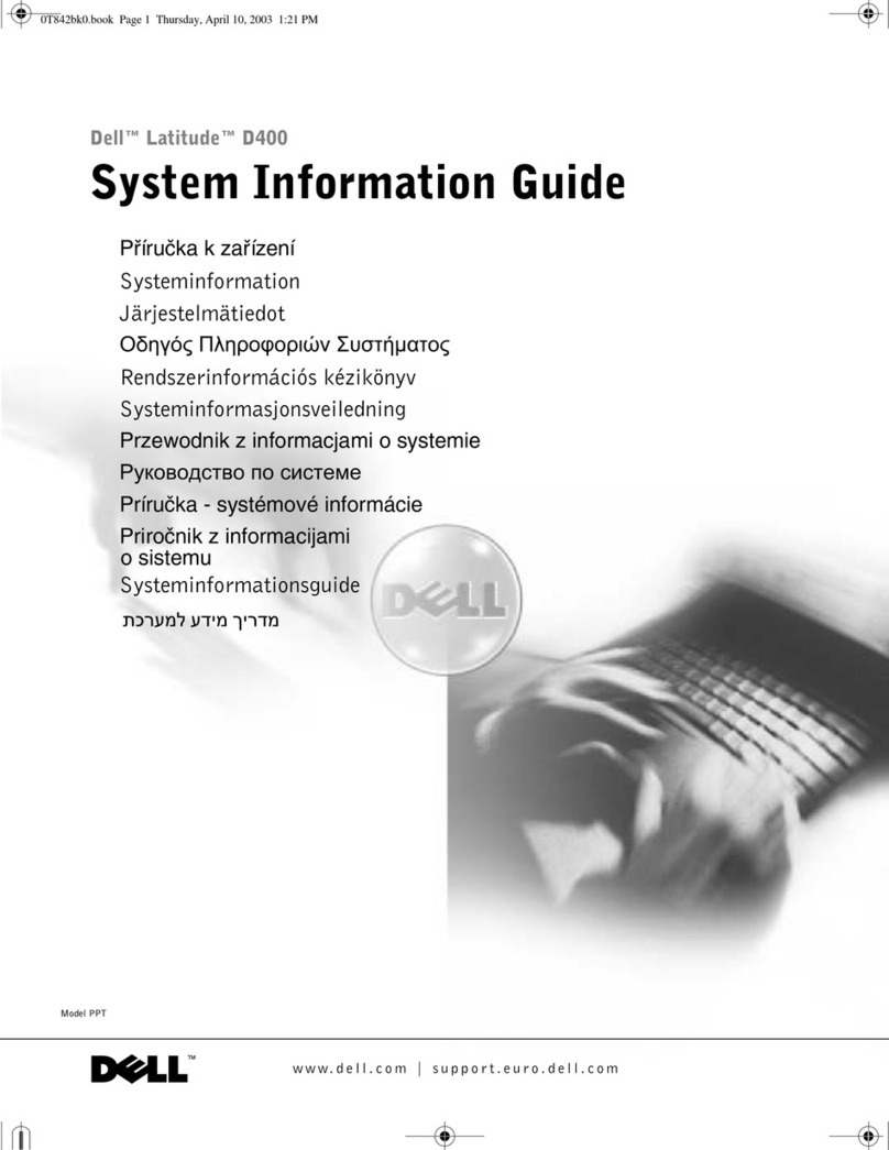 Dell d400 - Latitude - Pentium M 1.3 GHz Technical manual