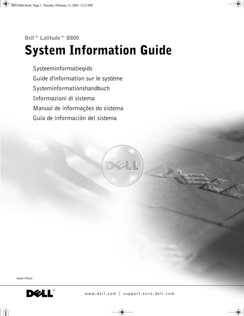 Dell D800 - Latitude 15.4" Notebook User guide Dell D800 - Latitude 15.4" Notebook User guide