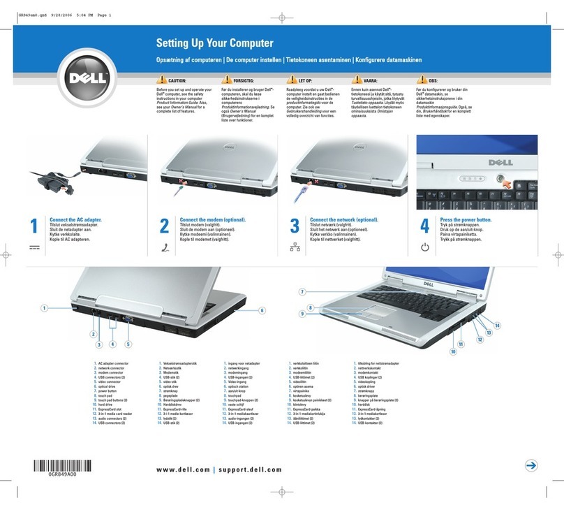 Dell Inspiron 1501 - Turion X2 TL-60 2GB DDR2 User manual Dell Inspiron 1501 - Turion X2 TL-60 2GB DDR2 User manual