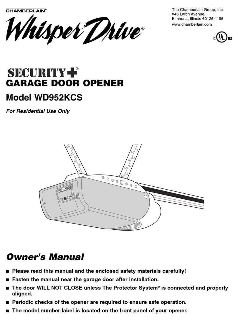 Chamberlain Whisper Drive Security+ WD952KCS User manual