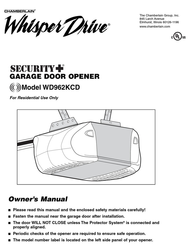Chamberlain Whisper Drive Security+ WD962KCD User manual