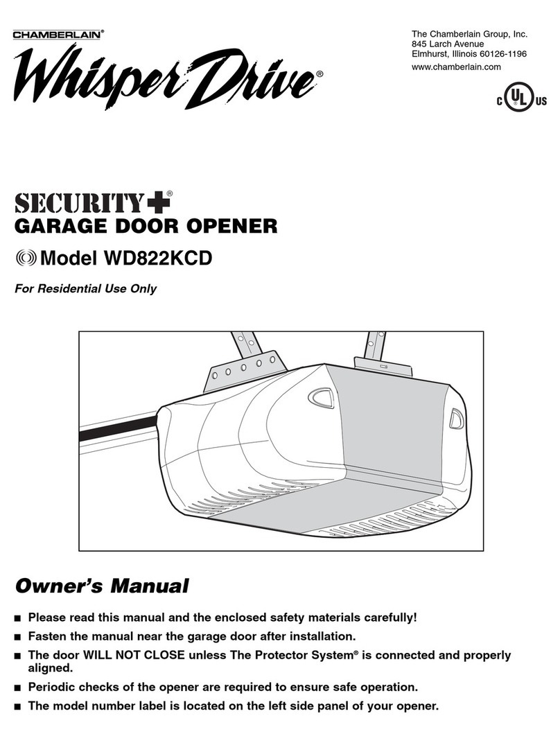 Chamberlain Whisper Drive Security+ WD822KCD User manual