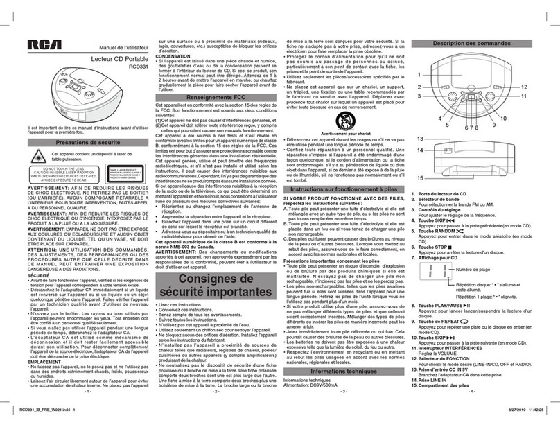 RCA RCD331 User manual