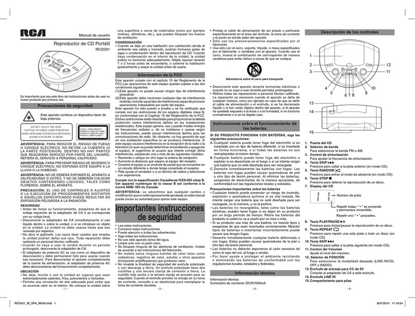 RCA RCD331 Instruction Manual RCA RCD331 Instruction Manual