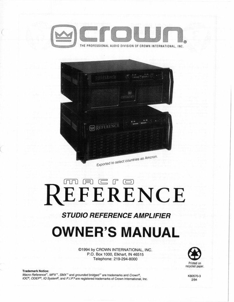 Crown Macro Reference owner's manual
