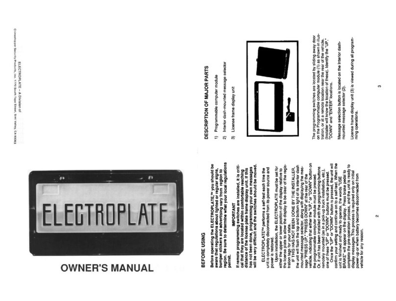 CrimeStopper EP-3000 Electroplate owner's manual