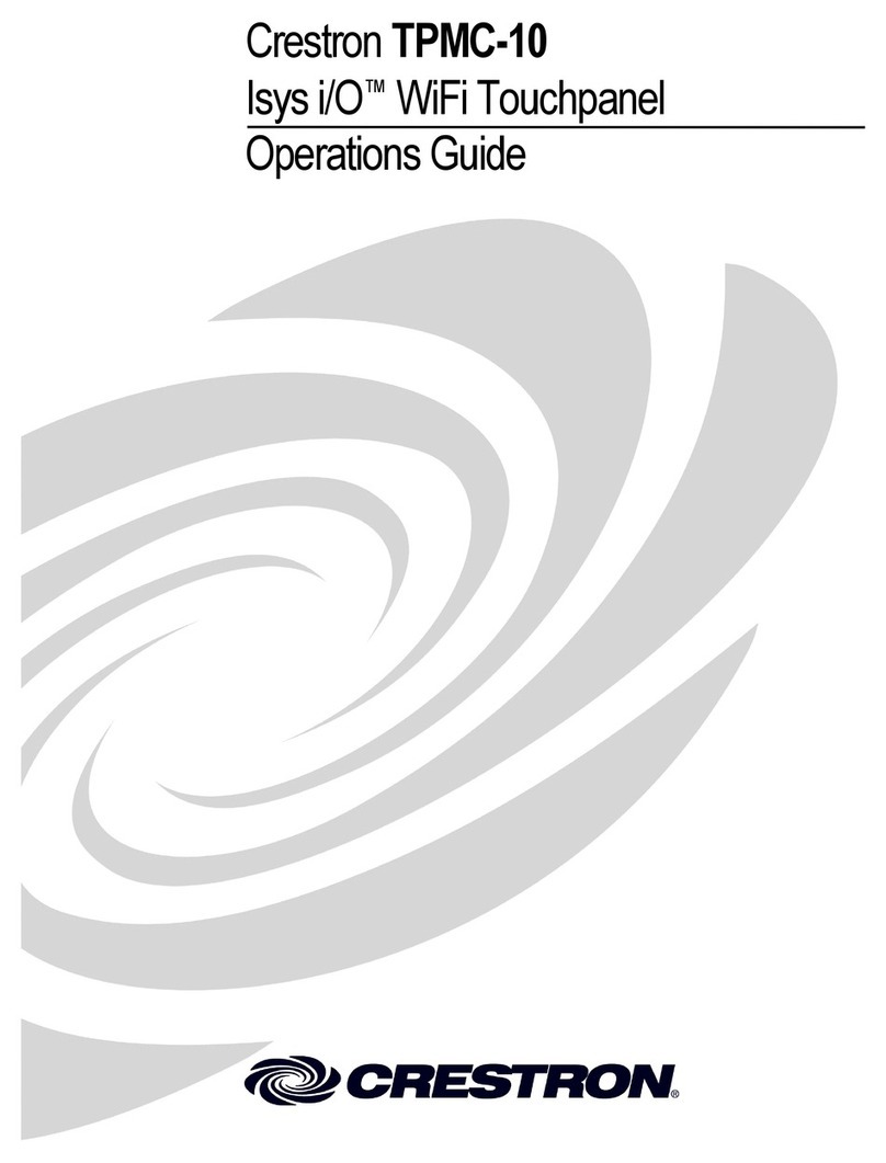Crestron TPMC-10 Operation guide