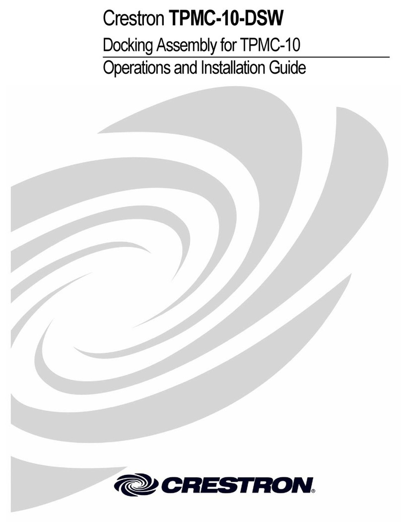 Crestron TPMC-10-DSW Operating and installation guide