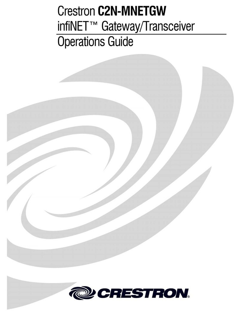 Crestron infiNET Gateway C2N-MNETGW Operation guide