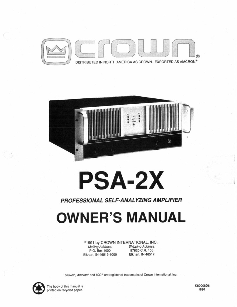 Crown PSA-2X owner's manual
