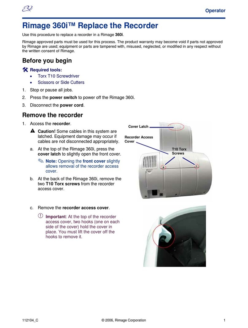 Rimage Desktop 360i Replacement guide