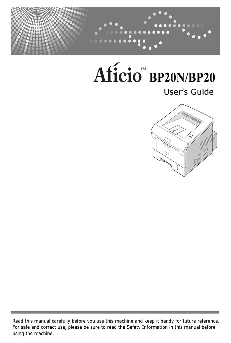 Ricoh BP20 - Aficio B/W Laser Printer User manual