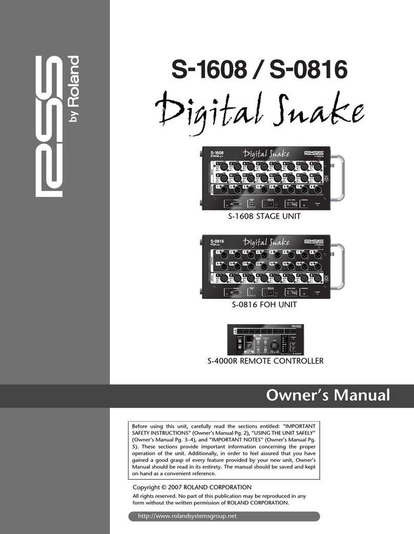 RSS Digital Snake S-1608 owner's manual