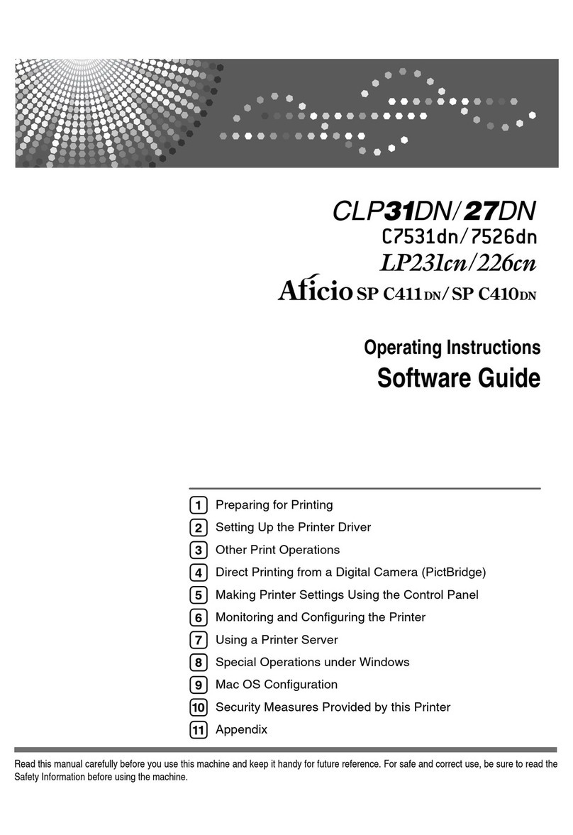 Ricoh AficioSP C410DN Quick start guide