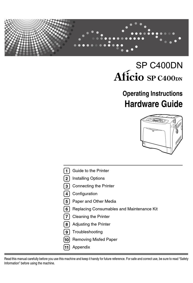 Ricoh Aficio SP C400DN Installation instructions