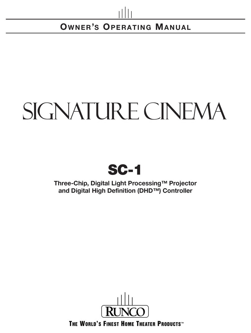 Runco Signature Cinema SC-1 Operation manual