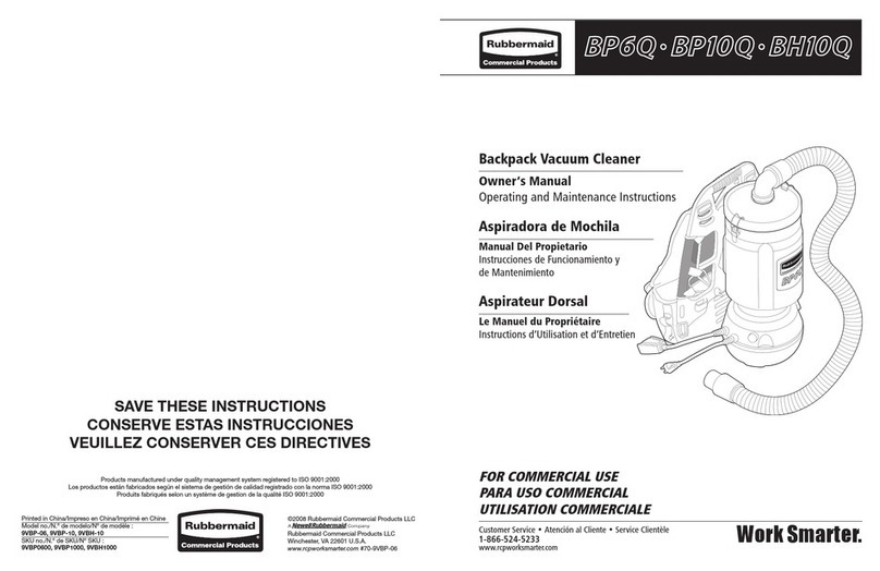 Rubbermaid 9VBH10 owner's manual