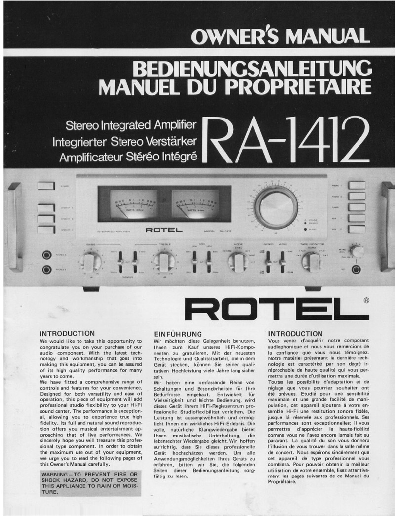 Rotel RA-1412 owner's manual