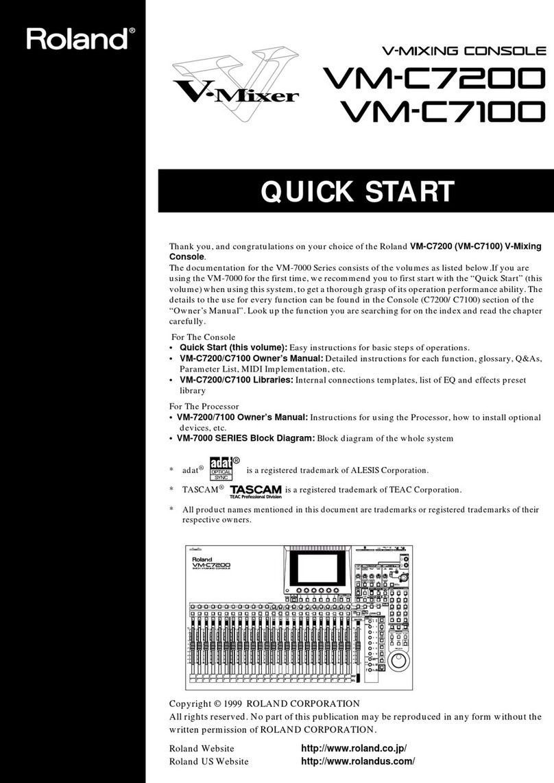 Roland V-Mixer VM-C7100 User manual